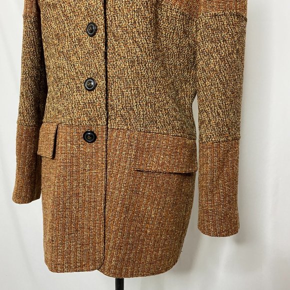 Escada Wool Blend Tweed Leaf Fall Foliage Button Up Blazer Jacket - Picture 3 of 10
